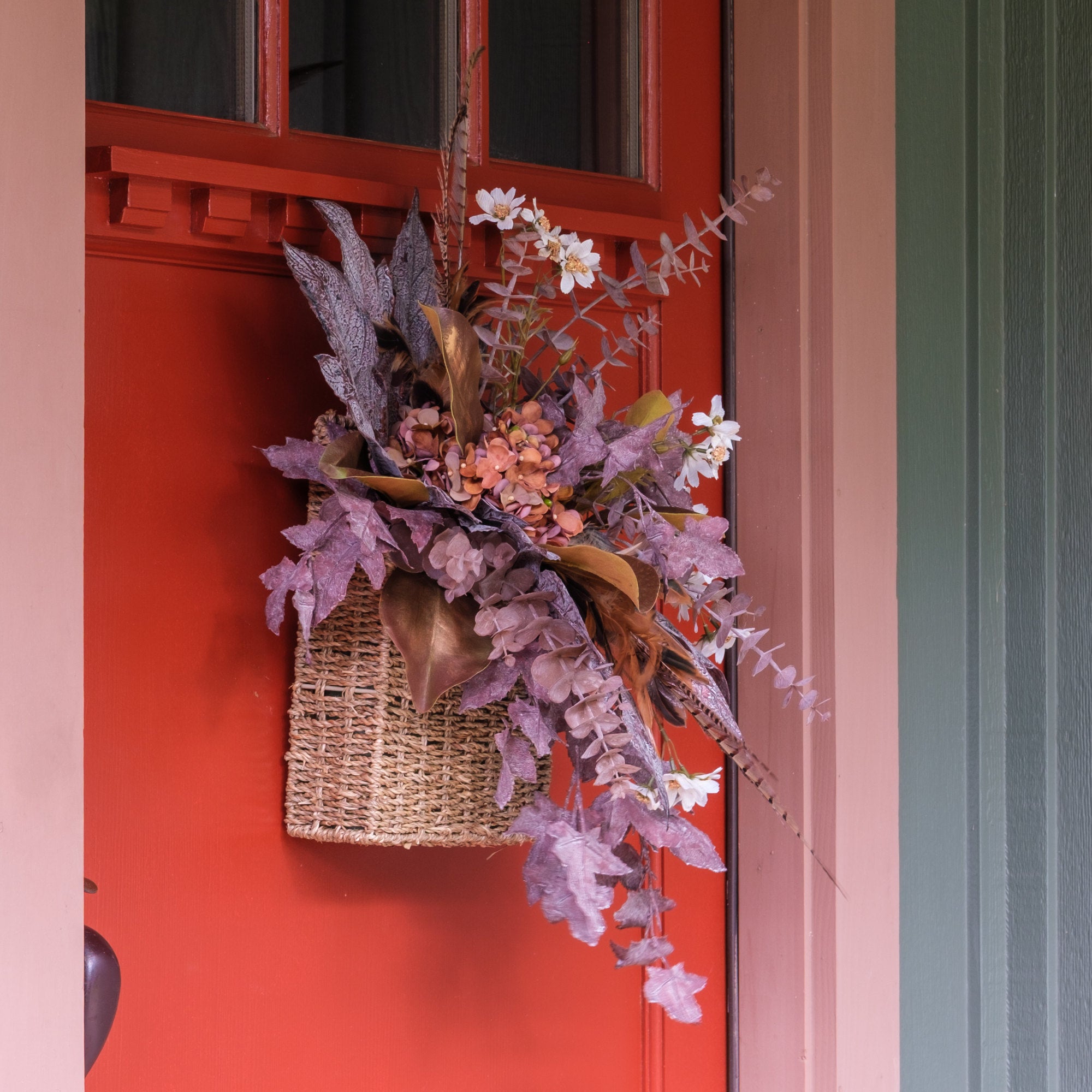 Side profile of the Falling Leaves arrangement on a door