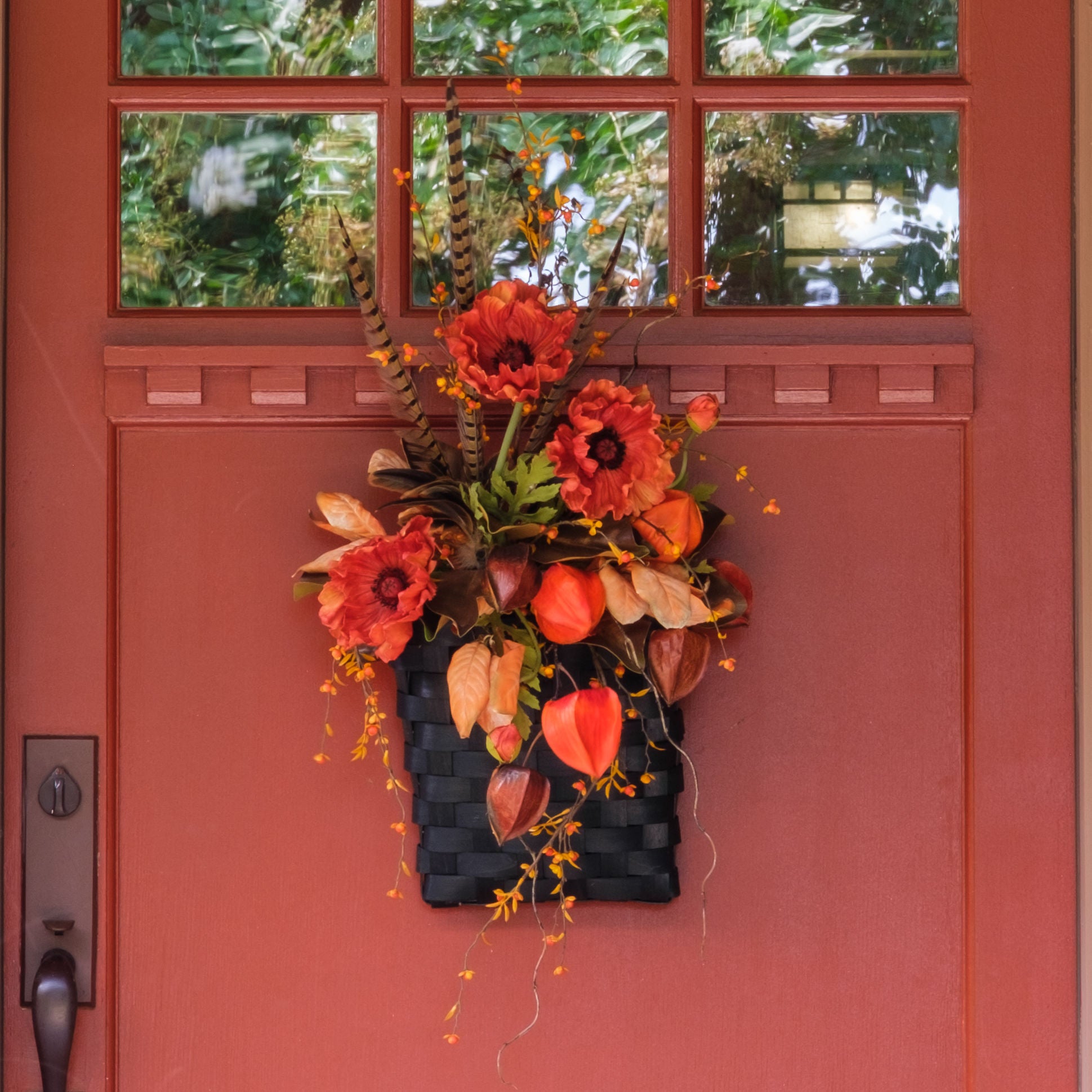 Poppy Perfection on a red door