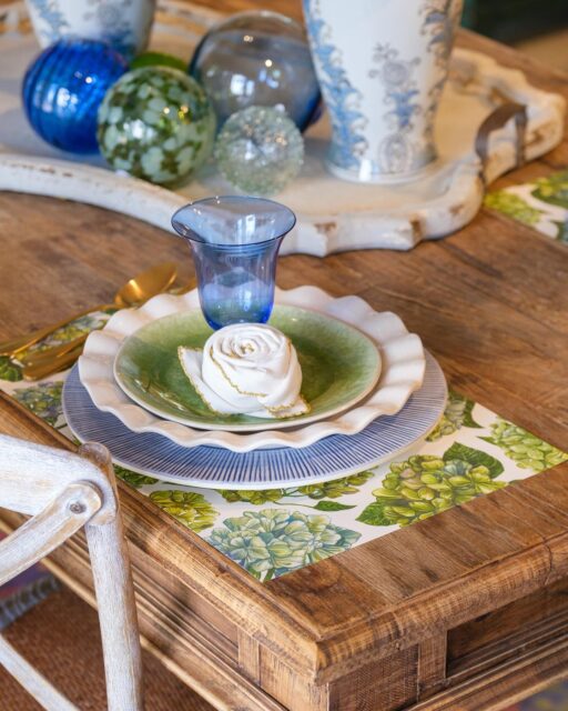 We simply love this blue and green motif for this time of year. It practically begs for a large pitcher of sweet tea. Together with our friends at @hesterandcook the place settings and are exactly what you’ve been looking for this summer.

Stop in today and speak with our talented design team to see how you can transform your space with a few simple elements.

#interiordesign #homedecor #southernliving #yeathatgreenville #twigsgreenville